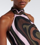 Pucci Marmo halterneck silk twill top
