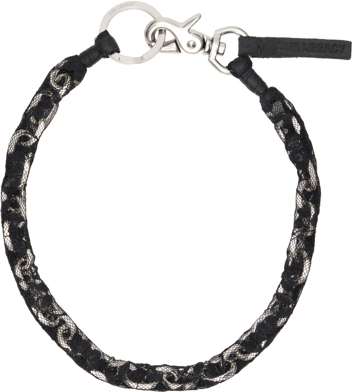 Our Legacy Black 3 CM Crack Leather Choker Our Legacy