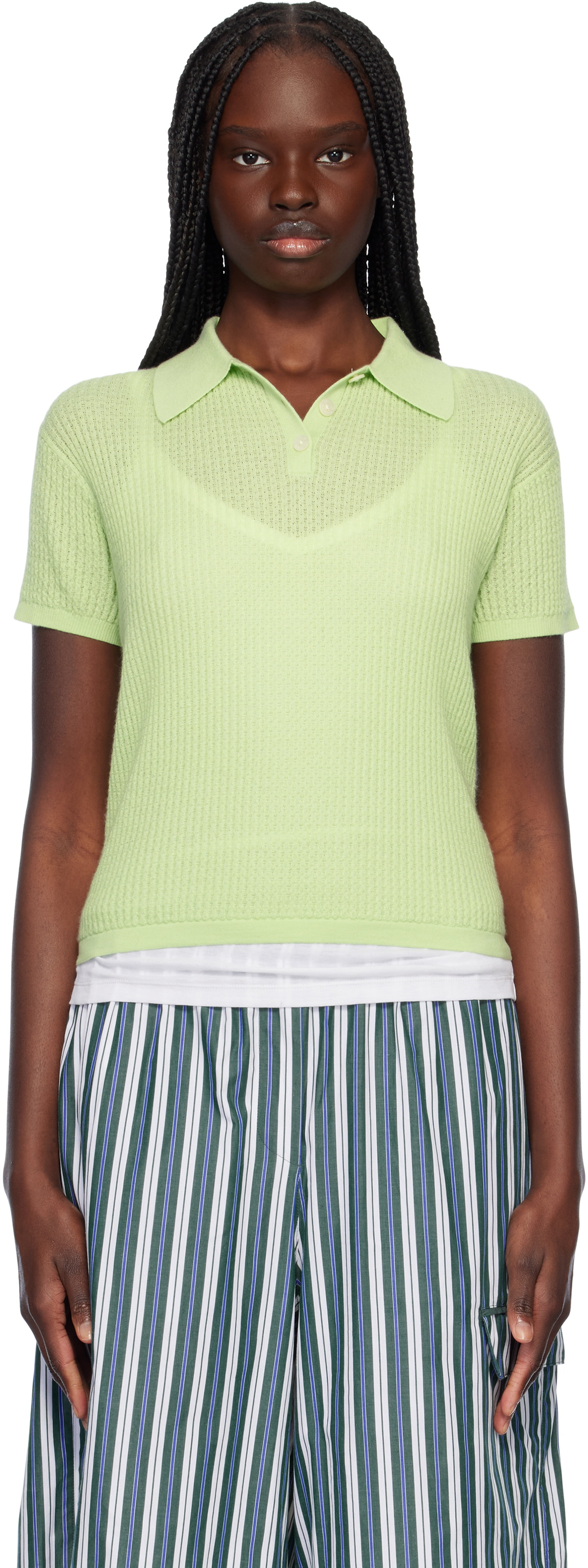 Guest in Residence Green Shrunken Polo