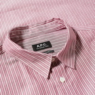 A.P.C. Men's Clement Stripe Shirt in Burgundy