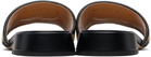 Valentino Garavani Black & Off-White VLogo Signature Faux-Raffia Slides