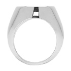 Jil Sander Silver and Grey Flat Mirror Ring