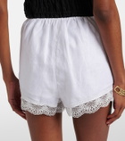Staud Von lace-trimmed linen shorts