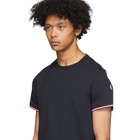 Moncler Navy Striped Cuffs T-Shirt