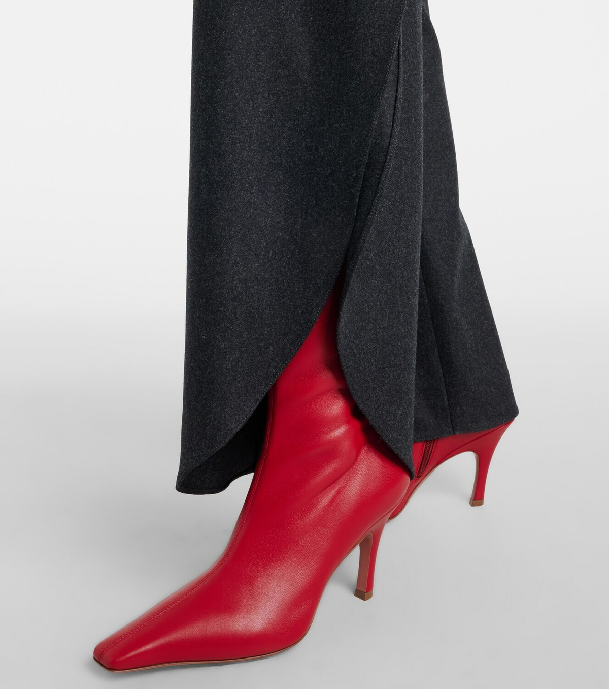 Amina Muaddi Jamie 80 leather ankle boots