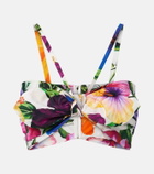 Dolce&Gabbana Bow-detail floral cotton bra top