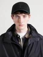 TOM FORD - Leather-Trimmed Logo-Embroidered Cotton-Twill Baseball Cap - Black