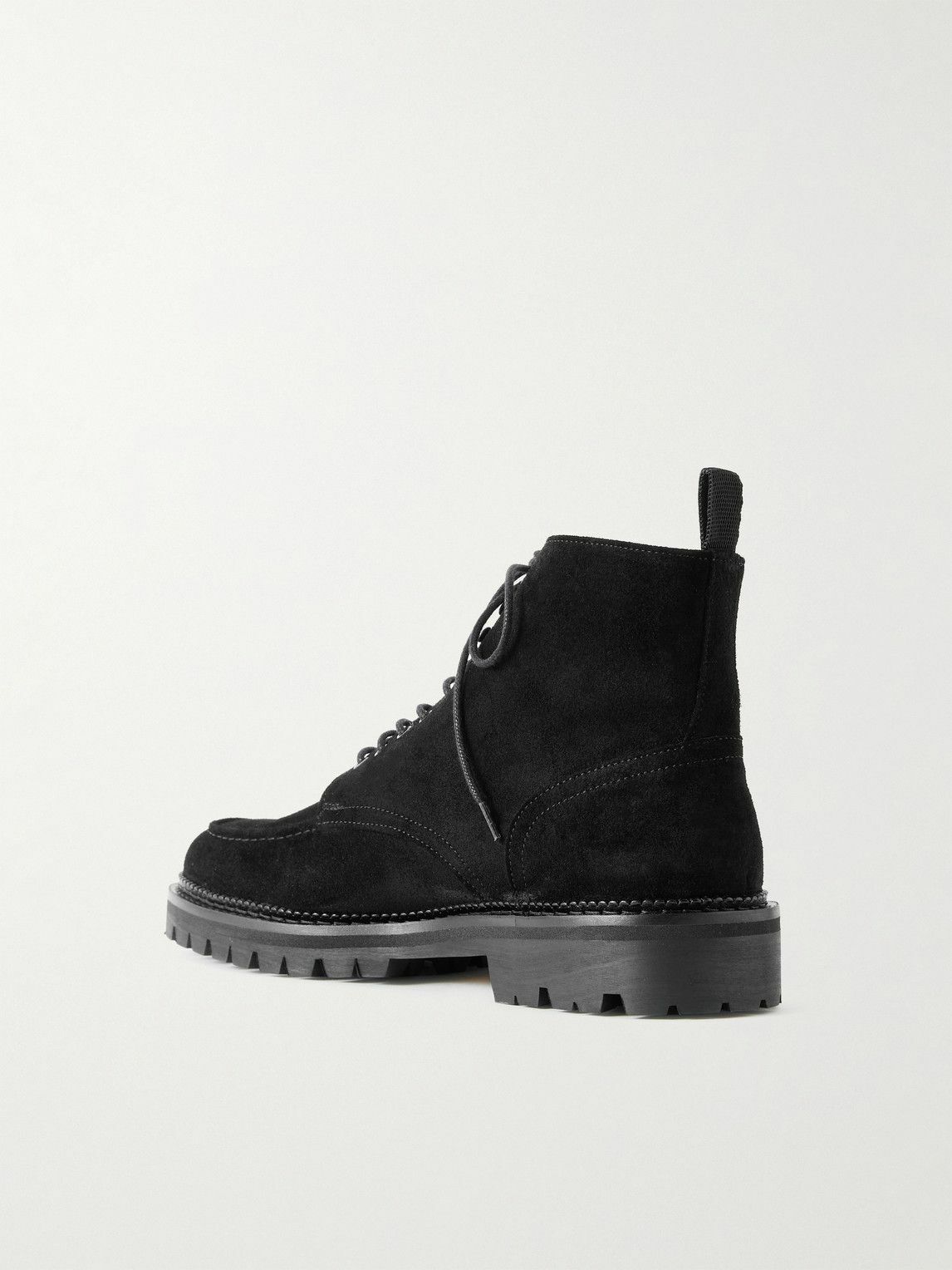 Mr P. - Commander Shearling-Lined Suede Lace-Up Boots - Black