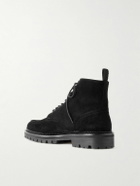 Mr P. - Commander Shearling-Lined Suede Lace-Up Boots - Black