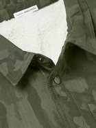 James Perse - Camouflage-Print Fleece-Lined Cotton-Gabardine Jacket - Green