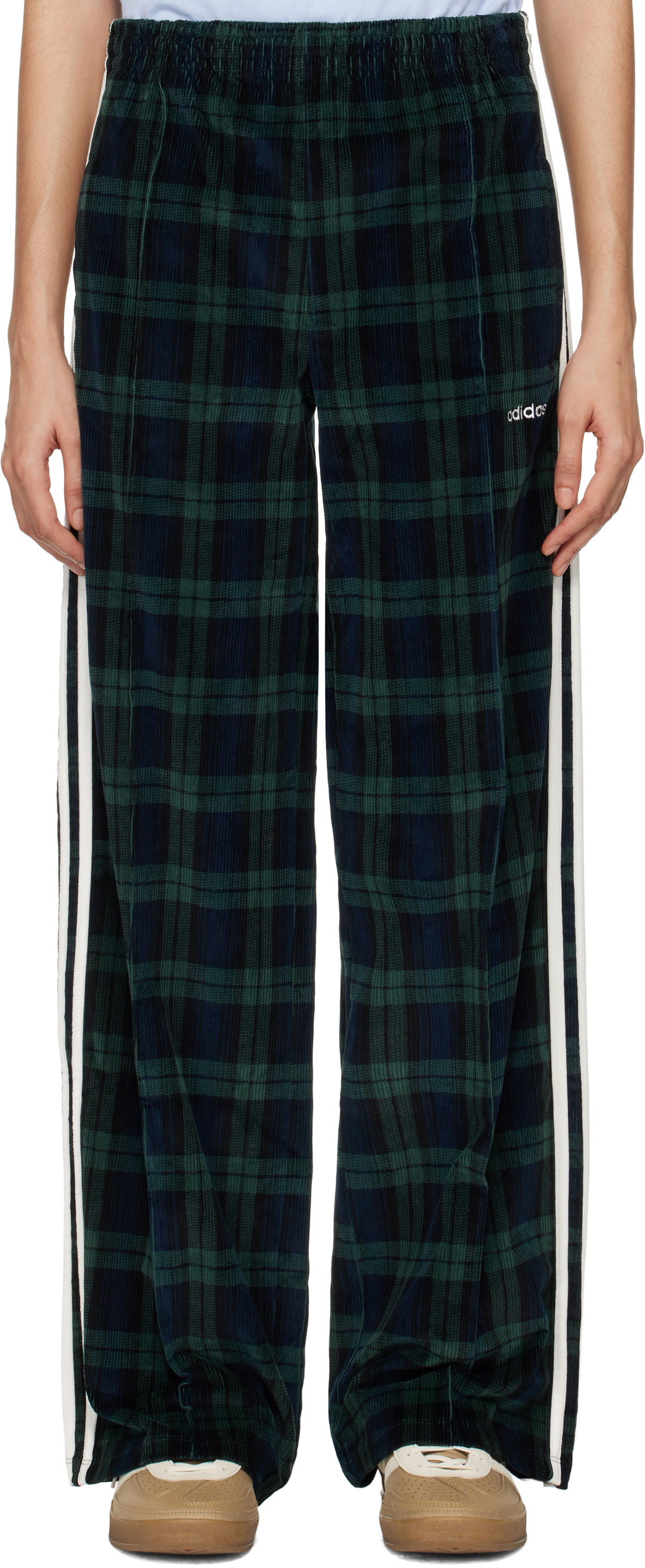 ☆人気☆【ADIDAS】☆W CORDUROY TARTAN WIDE LEG PANT.S☆ Adidas Original Corduroy Tartan Wide Leg Pants