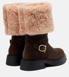 Ferragamo Zaki shearling-lined suede knee-high boots