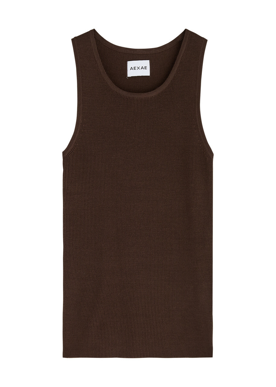Aexae Ribbed-knit Tank Brown XS (UK6 / XS)