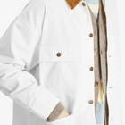 BEAMS Men's Denim Loose Coverall Jacket in White