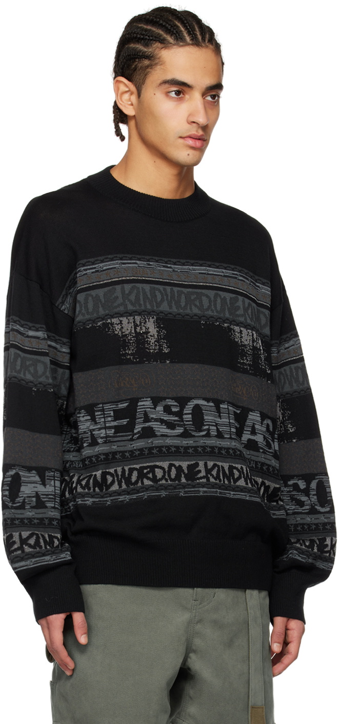 sacai Black Jacquard Sweater Sacai