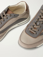 Brunello Cucinelli - Suede and Leather-Trimmed Shell Sneakers - Gray