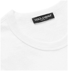 Dolce & Gabbana - Slim-Fit Logo-Appliquéd Cotton-Jersey T-Shirt - White