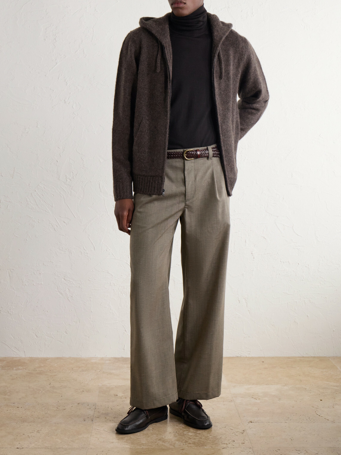 James Perse - Ribbed Cashmere Zip-Up Hoodie - Brown