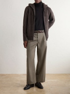 James Perse - Ribbed Cashmere Zip-Up Hoodie - Brown