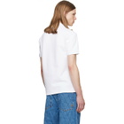 BALMAIN White Embroidered Cotton Polo