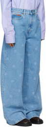 Martine Rose Blue Extended Wide Leg Jeans