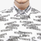 Vetements Men's Stamped Logo Shirt in White/Black
