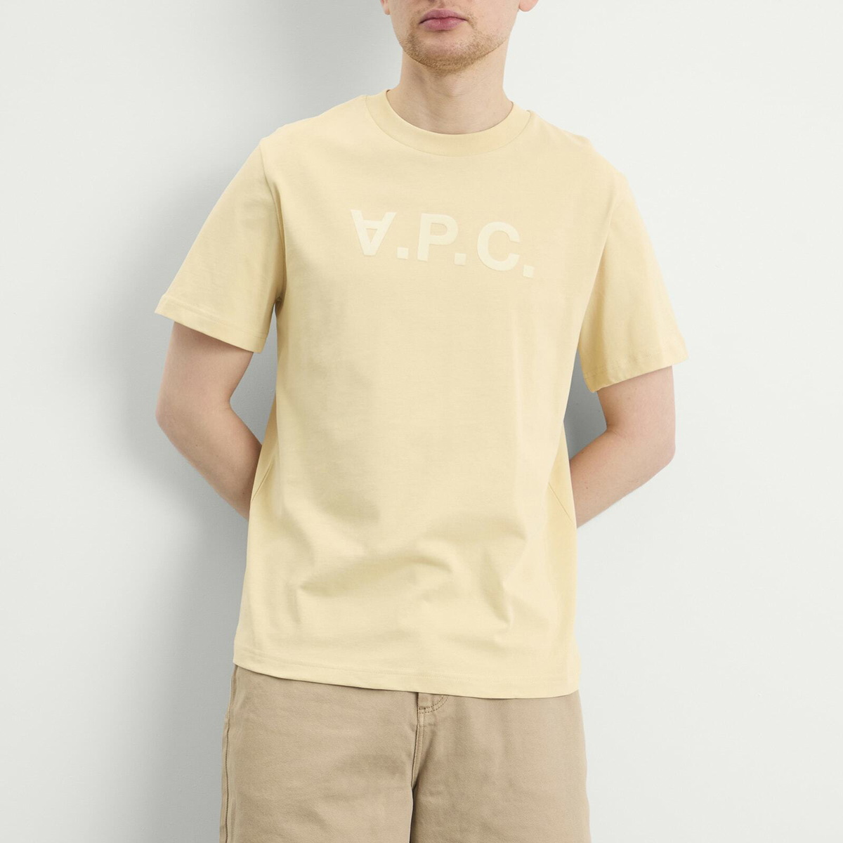 A.P.C. Men's VPC Logo T-Shirt in Yelow