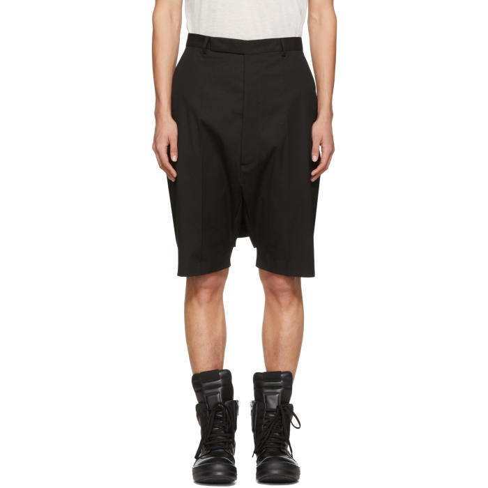 Photo: Rick Owens Black Tailored Pod Shorts 