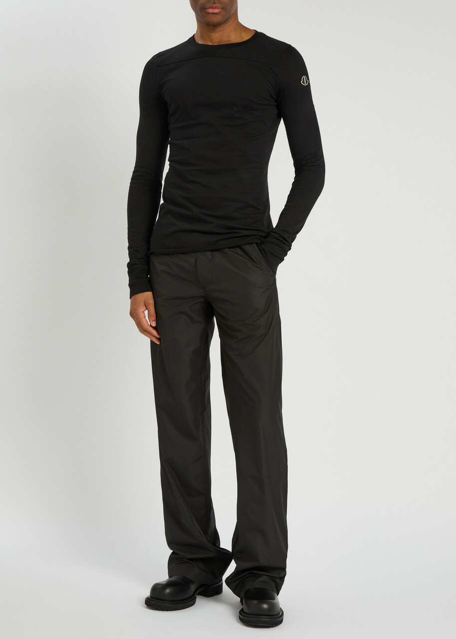 Rick Owens X Moncler Girder Logo-appliquéd Cotton T-shirt Black