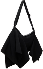 YOHJI YAMAMOTO Black Gabardine Draped Shoulder Bag