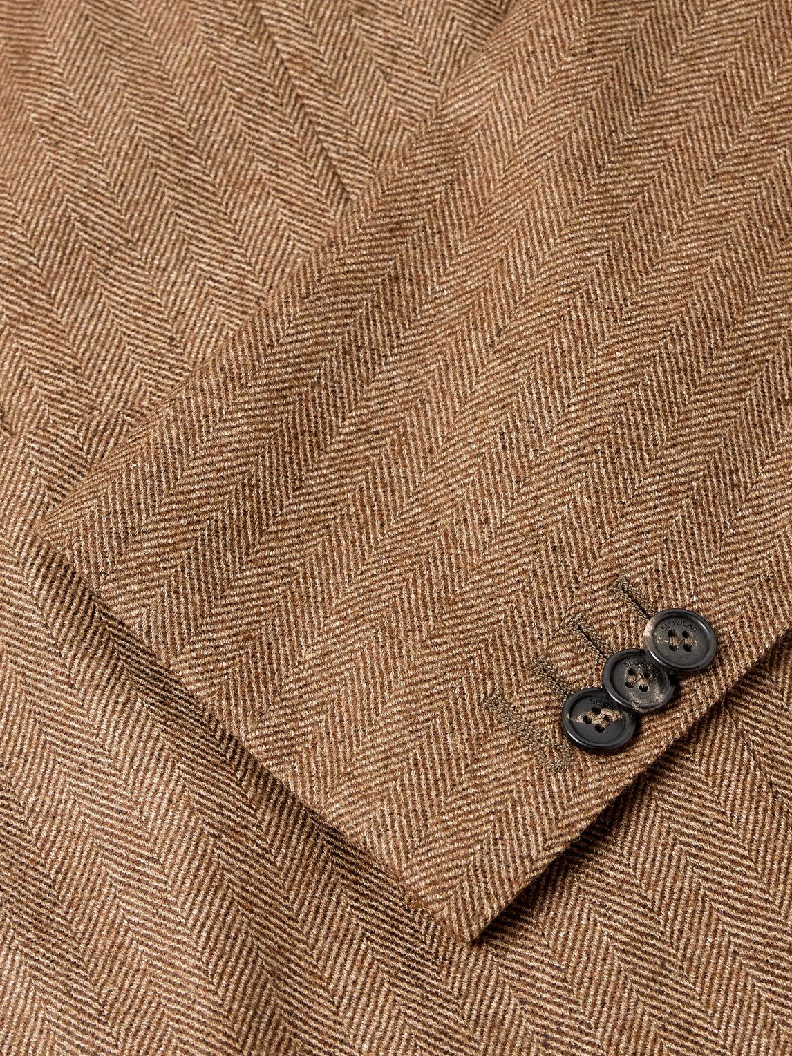 Incotex - Herringbone Wool Blazer - Brown