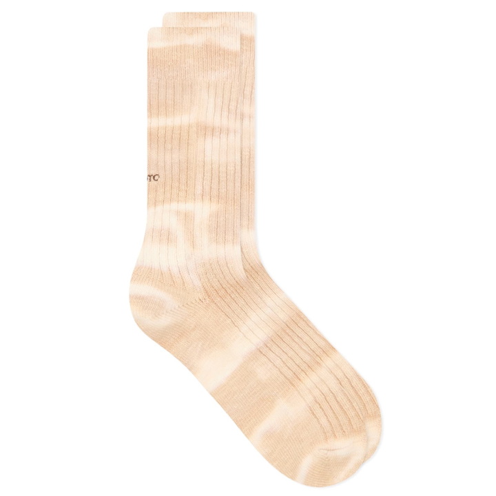 Photo: RoToTo Tie Dye Ribbed Crew Sock in Clay Beige