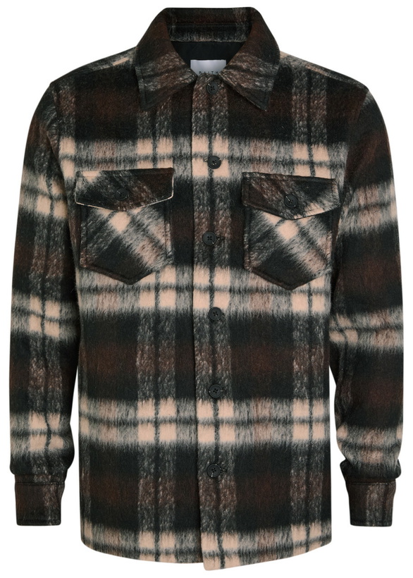 Photo: Raith Caldera Plaid Brushed Wool-blend Overshirt Brown