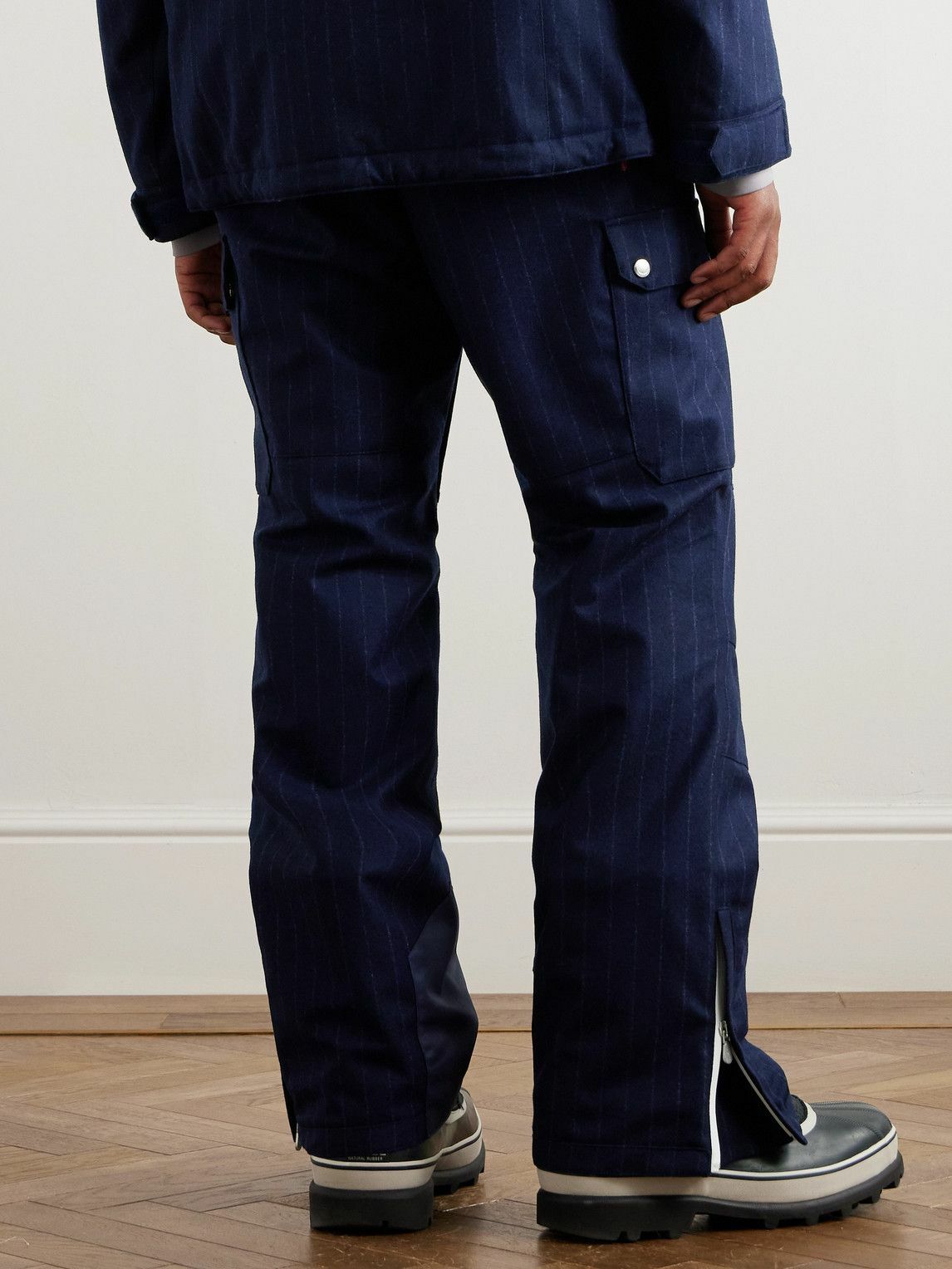Brunello Cucinelli - Straight-Leg Shell-Trimmed Striped Wool Ski Pants - Blue