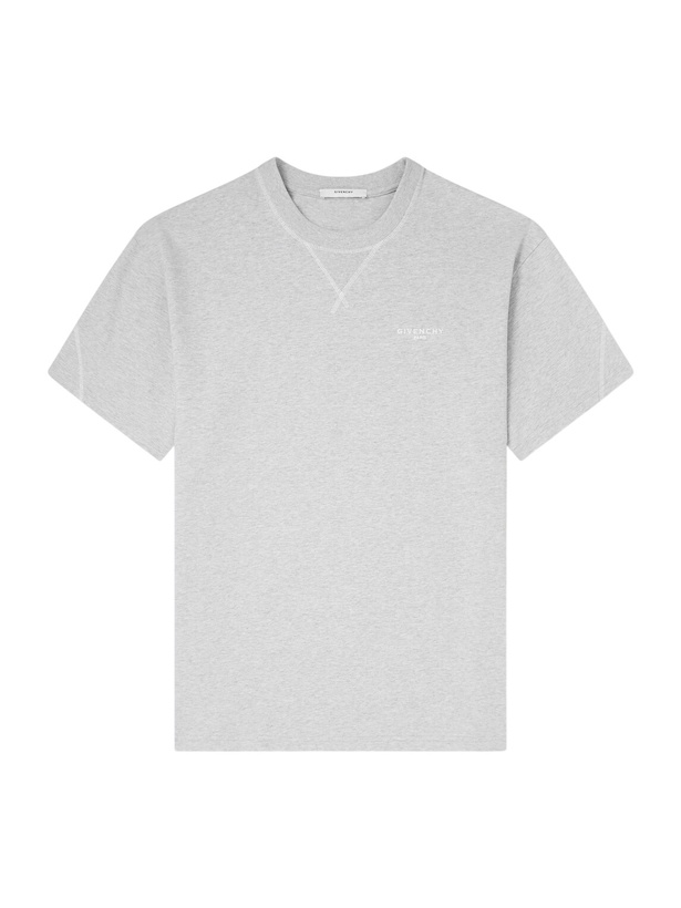 Photo: Givenchy - Logo-Embroidered Cotton-Jersey T-Shirt - Gray