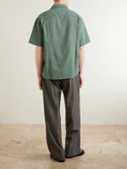 Corridor - Convertible-Collar Cotton-Hopsack Shirt - Green