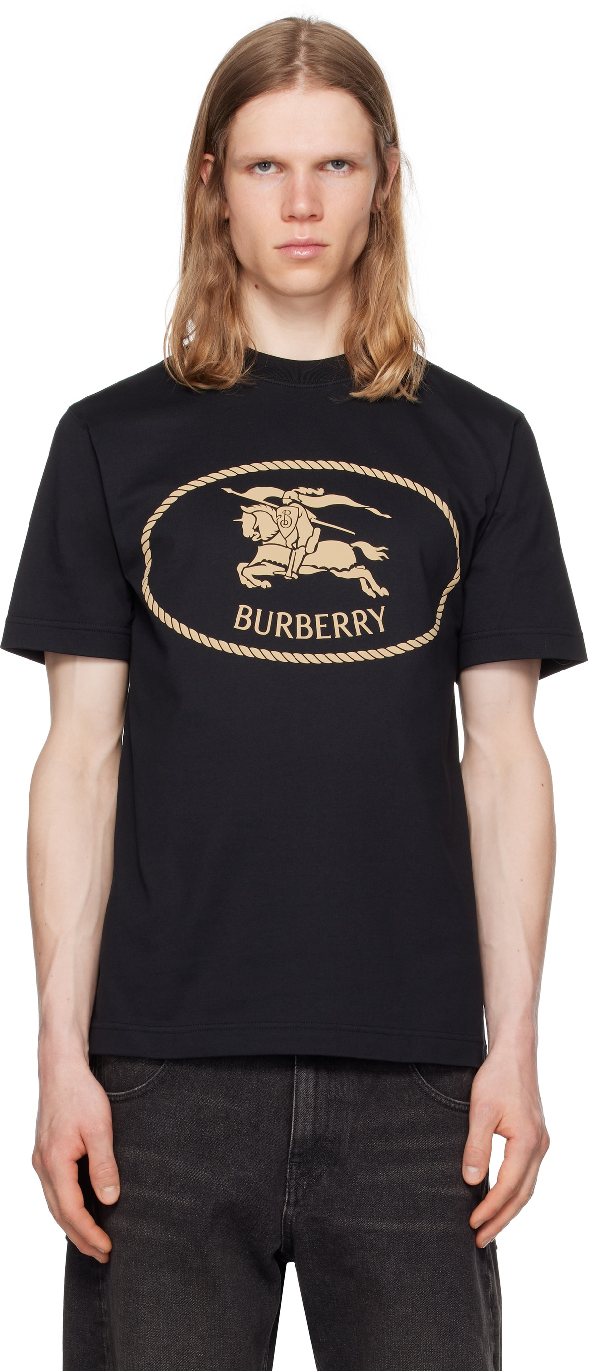 【送料関税込】Burberry Chain Print T-Shirt Burberry Men's Chain Print T-Shirt in Knight Burberry