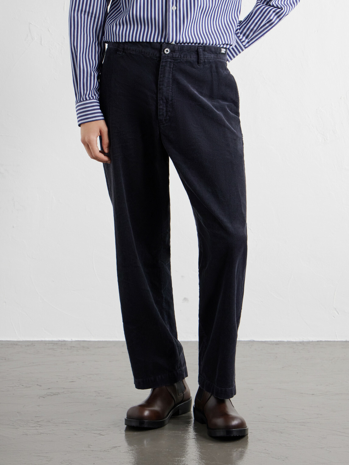 Neighborhood - Straight-Leg Cotton-Blend Corduroy Trousers - Black
