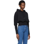 Opening Ceremony Black Rose Crest Cropped Hoodie