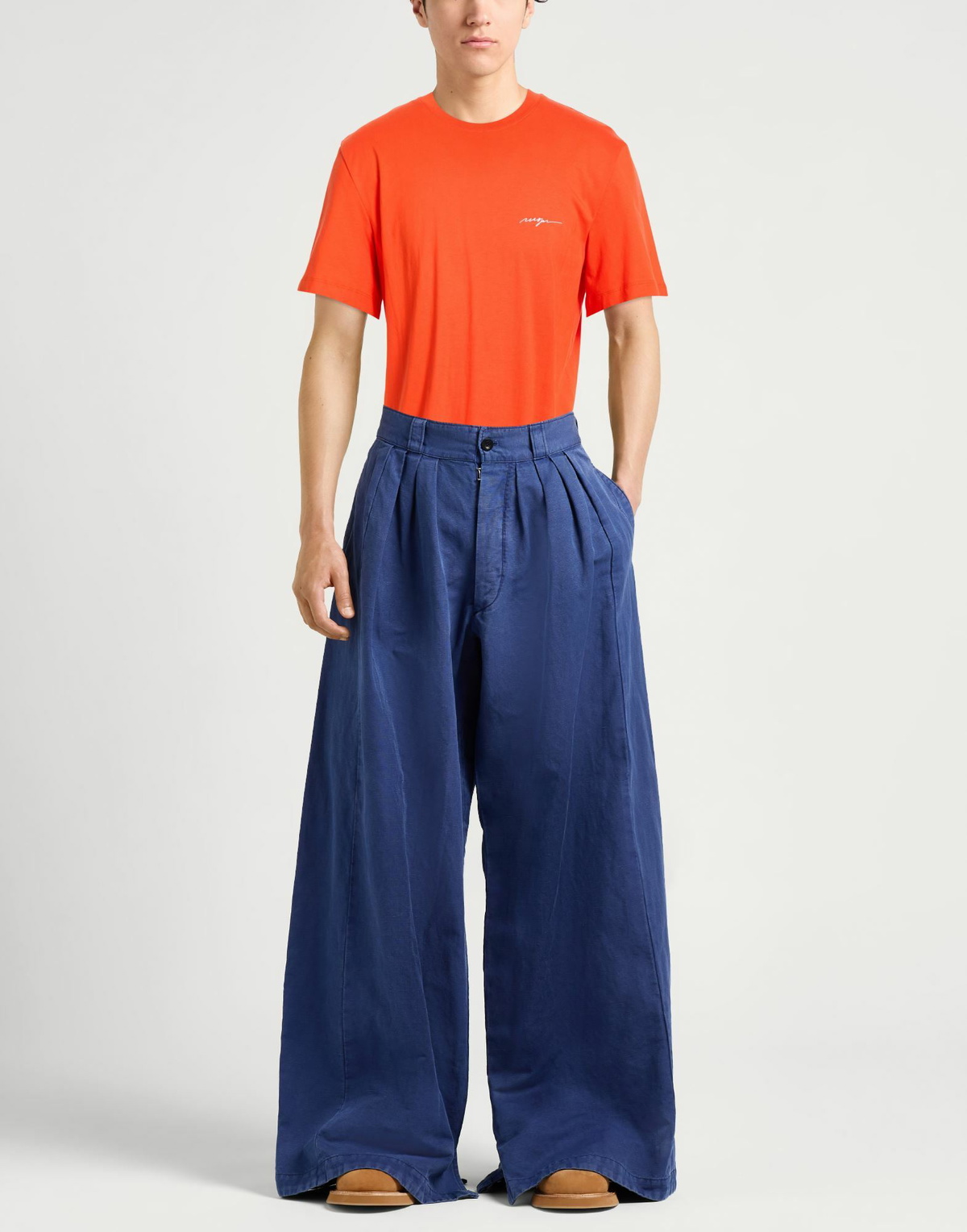 Msgm Mens T-shirt in Tomato red