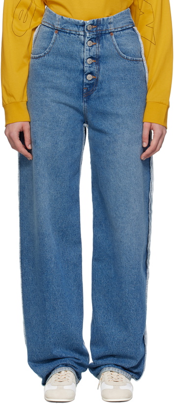 Photo: MM6 Maison Margiela Blue Raw Edge Jeans