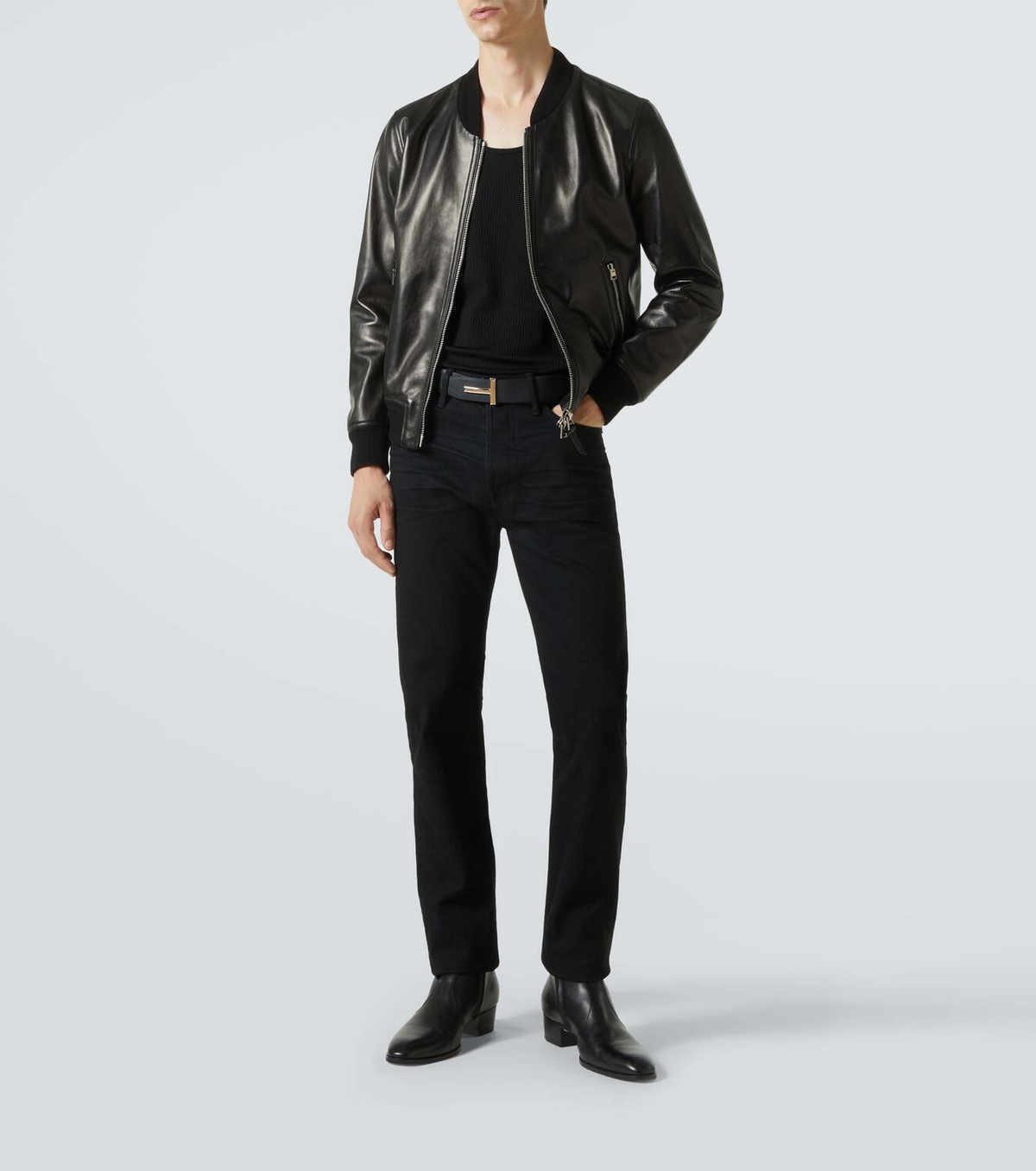 【OF ALL FORM】POCKET DETAIL LEATHERBOMBER Tom Ford Leather Bomber Jacket – Sync Leather