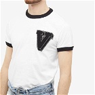 Valentino Men's V Logo Ringer T-Shirt in White/Black