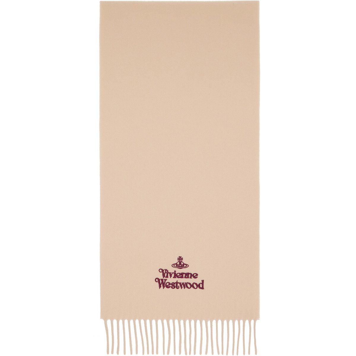 Vivienne Westwood Beige Embroidered Scarf