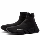 Balenciaga Men's Speed Full Knit Sneakers in Black