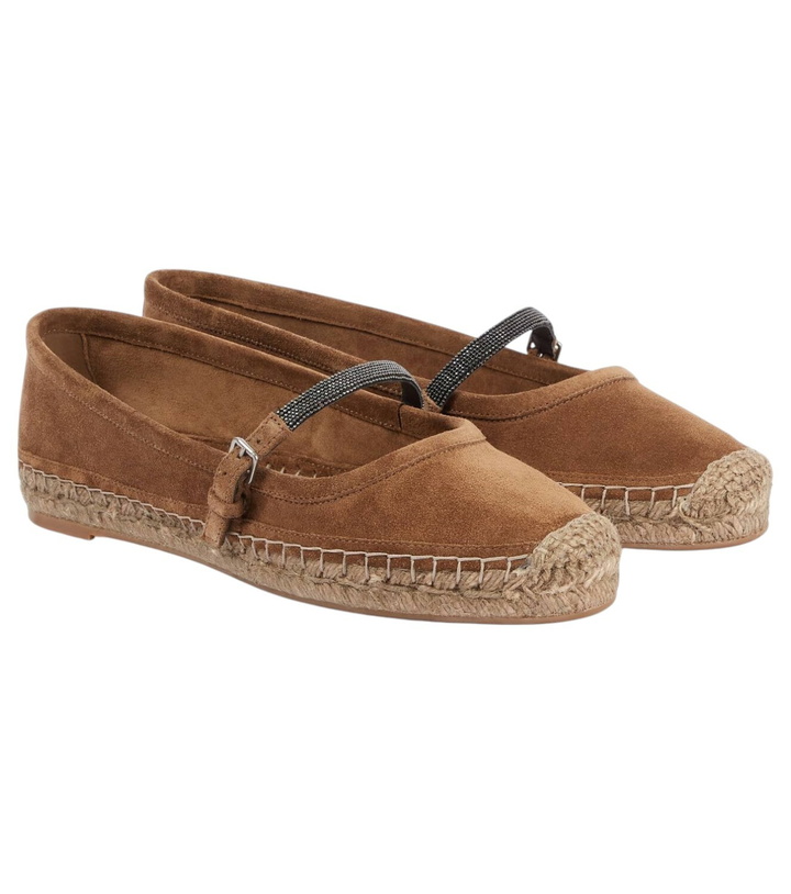 Photo: Brunello Cucinelli Monili suede espadrilles