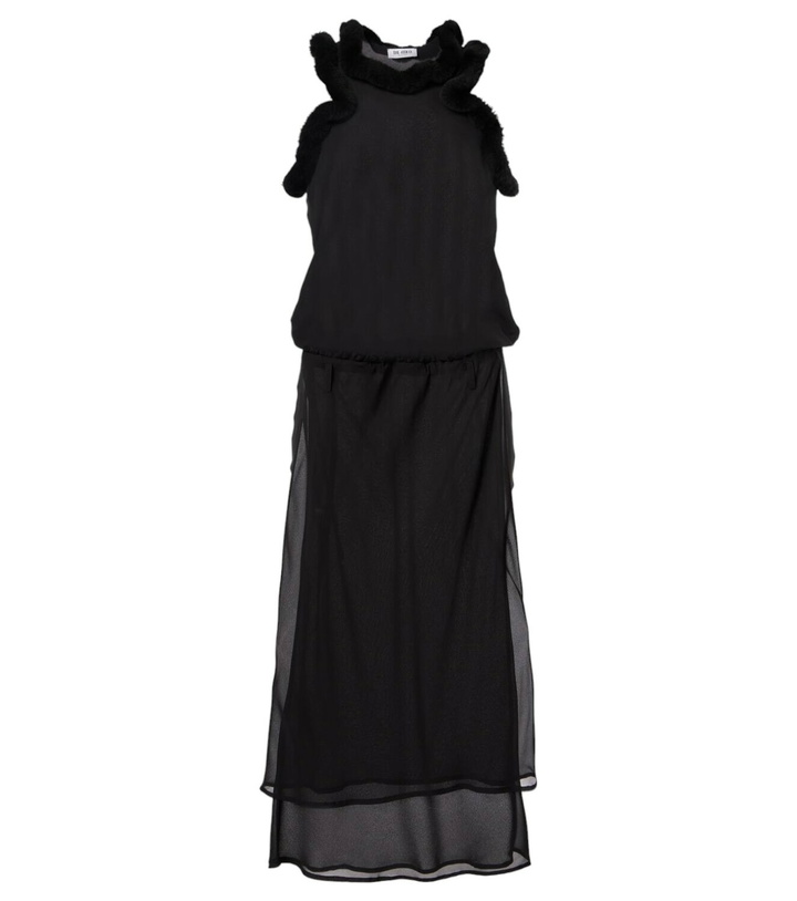 Photo: The Attico Faux fur-trimmed midi dress
