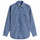 Randy's Garments Men's Randy’s Garments  3 Pocket Work Shirt in Blue Stripe Jacquard