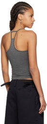 Fax Copy Express Gray 'The Thin Halter' Tank Top