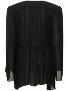 WARDROBE.NYC - Gathered V-neck Silk Mini Dress